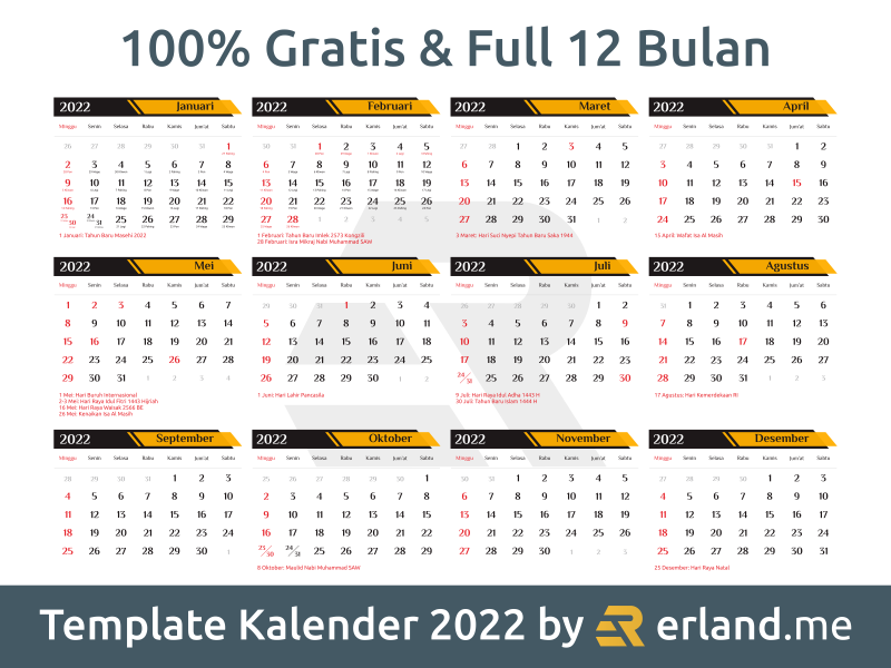 template kalender 2022 gratis