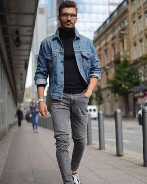 outfit ke kampus denim jacket