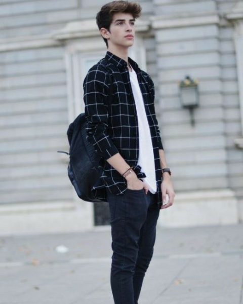 outfit ke kampus flanel kemeja