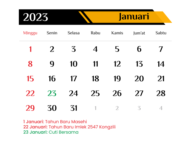 template kalender 2023